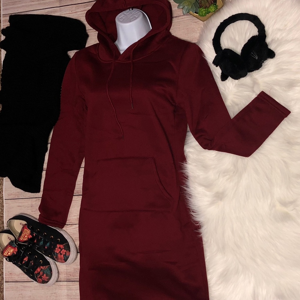 🏆HP🏆Final Restock🆕Hooded Sweatshirt Dress - Picture 5 of 8
